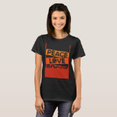 Backprint Peace Love Bocce Bocce Ball T-Shirt (Vorne ganz)