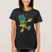 Backprint Pineapple Dab Dance Pose Fruit Summer T-Shirt (Vorderseite)