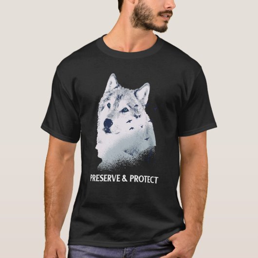 Backprint Preserve and Protect wolves and wolf pac T-Shirt (Vorderseite)