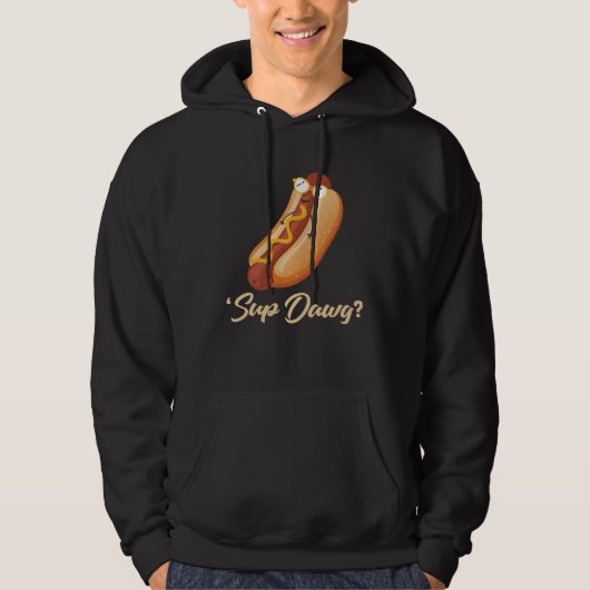 Backprint Sup Dawg Hot Dog Hoodie (Vorderseite)