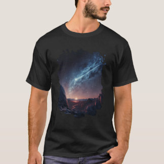 Backprint The beauty of the night sky among astero T-Shirt