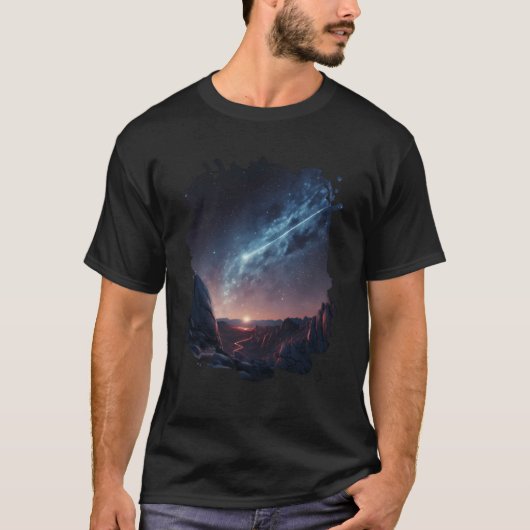 Backprint The beauty of the night sky among astero T-Shirt (Vorderseite)