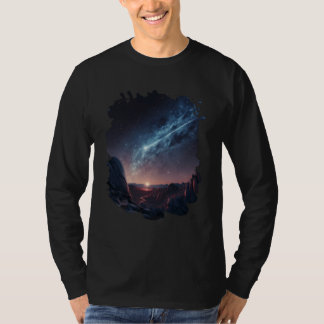 Backprint The beauty of the night sky among astero T-Shirt