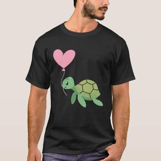 Backprint Valentine s day turtle heart love T-Shirt (Vorderseite)
