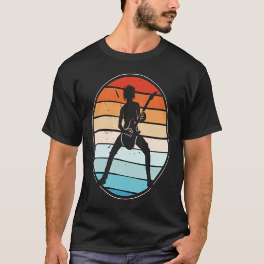 Backprint Vintag Retro Rock & Roll Music T-Shirt (Vorderseite)