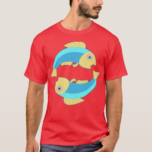 Backprint von Frauen Fisces Zodiac Horoskop Astrol T-Shirt