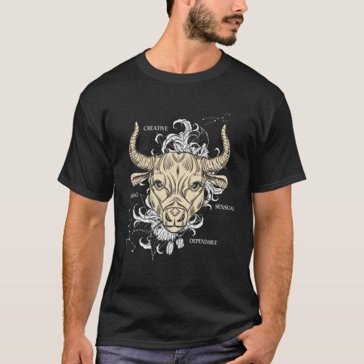 Backprint Zodiac Sign Taurus T-Shirt (Vorderseite)