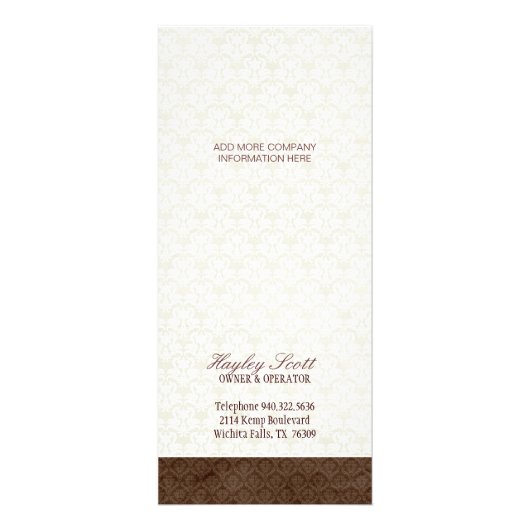 Backrackkarte Werbekarte (Hinten)