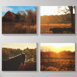 Backroads & Barnwood- Four-Piece Canvas Wall Art  Leinwand Fotofliese