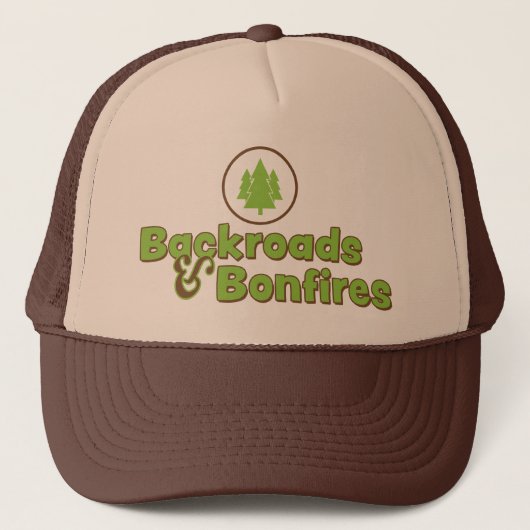 Backroads & Bonfire Trucker Hat Truckerkappe (Vorderseite)