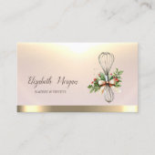 Backrollenquirl Winter Blumen Gold Visitenkarte (Vorderseite)
