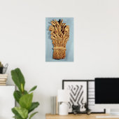 Backschild mit Ohren aus Weizen und Blume Poster (Heimbüro)