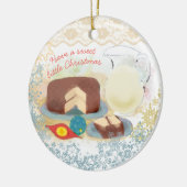 Backschokoladekuchen-Milch Weihnachtsverzierung Keramikornament (Links)