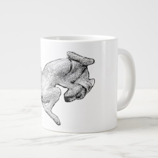 Backside Bliss – Lounging Dog Art Mug Jumbo-Tasse (Vorderseite Rechts)