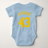Backside Royal Blue & Yellow Baby | Sports Jersey Baby Strampler (Rückseite)