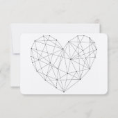 BACKSIDED with geometric heart RSVP card Wedding Karte (Rückseite)