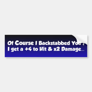 backstab Autoaufkleber