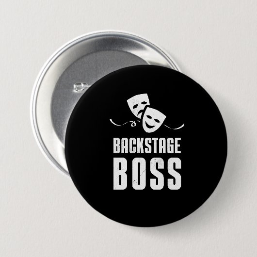 Backstage Boss Theater Stagehand Crew Button (Vorne & Hinten)