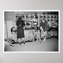 Backstage Mark Foy Fashion Show Circa 1947 Poster