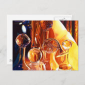 "Backstage" - Musikinstrumente und Glaskunst Postkarte (Vorne/Hinten)