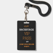 Backstage Pass Access Bachelor Birthday VIP Ausweis (Vorderseite mit Schlüsselband)