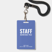 Backstage Pass Blue ID Abzeichen Ausweis (Vorderseite mit Lanyard)