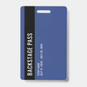 Backstage Pass Blue ID Abzeichen Ausweis (Rückseite)