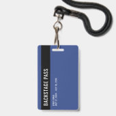 Backstage Pass Blue ID Abzeichen Ausweis (Rückseite mit Lanyard)