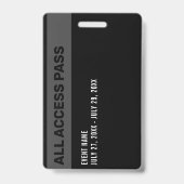 Backstage Pass Event Foto ID des Personals Ausweis (Back)