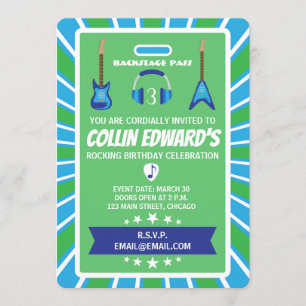 Backstage Pass Geburtstagsparty Einladung