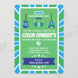 Backstage Pass Geburtstagsparty Einladung
