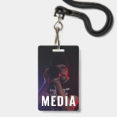 Backstage Pass Media ID Badge with Photo Ausweis (Vorderseite mit Lanyard)