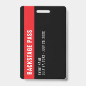 Backstage Pass Media ID Badge with Photo Ausweis (Rückseite)