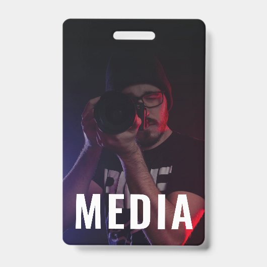 Backstage Pass Media ID Badge with Photo Ausweis (Vorderseite)