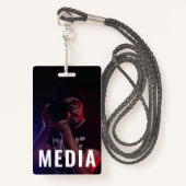 Backstage Pass Media ID Badge with Photo Ausweis (Vorderseite mit Schlüsselband)