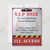 Backstage Pass Party Einladung (Vorderseite)