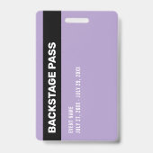 Backstage-Pass-Veranstaltungsmitarbeiter lila ID-A Ausweis (Rückseite)