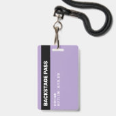 Backstage-Pass-Veranstaltungsmitarbeiter lila ID-A Ausweis (Rückseite mit Lanyard)