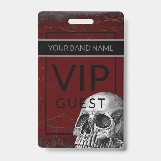 Backstage Pass VIP Individuelle Name Rock Skull La Ausweis (Vorderseite)