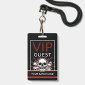 Backstage Pass VIP Individuelle Name Rock Skull La Ausweis (Vorderseite mit Lanyard)