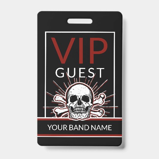 Backstage Pass VIP Individuelle Name Rock Skull La Ausweis (Vorderseite)