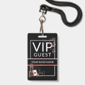 Backstage Pass VIP Individuelle Name Rockabilly La Ausweis (Rückseite mit Lanyard)