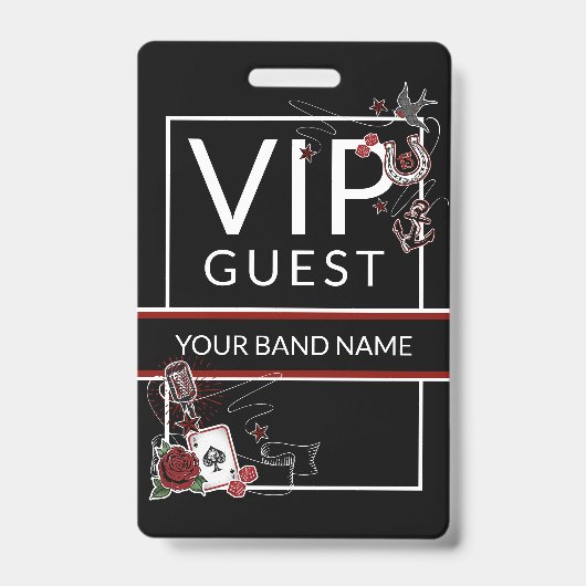 Backstage Pass VIP Individuelle Name Rockabilly La Ausweis (Vorderseite)