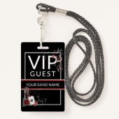 Backstage Pass VIP Individuelle Name Rockabilly La Ausweis (Rückseite mit Schlüsselband)