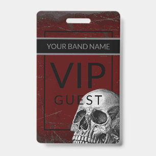 Backstage Pass VIP Individueller Name Rock-Schädel Ausweis
