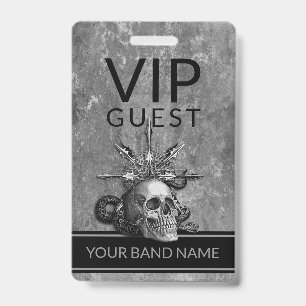 Backstage Pass VIP Rockband Totenkopf Heavy Metal Ausweis