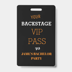 Backstage-Pass-Zugang Junggesellenabschied VIP Ausweis