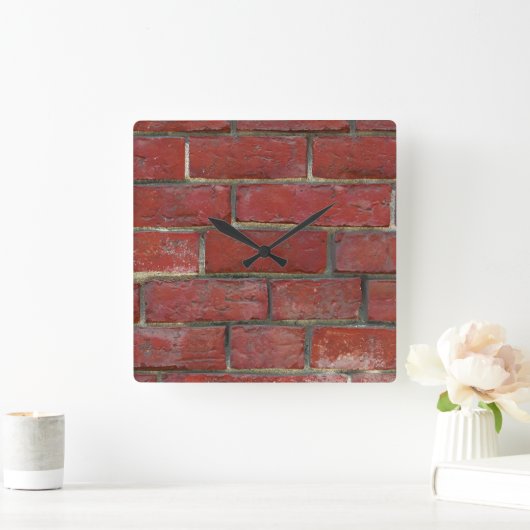 Backstein-städtisches modernes quadratische wanduhr (Zuhause)