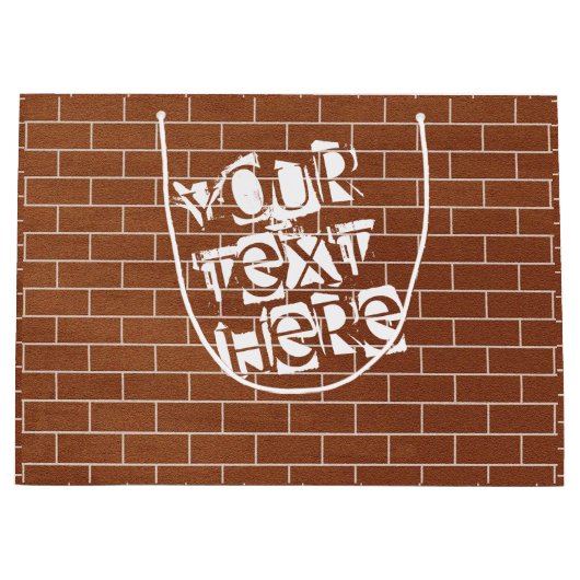 Backsteinbeutel mit benutzerdefiniertem Text Große Geschenktüte (Vorderseite)