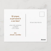 Backsteinhaus mit gelber Tür Wir bewegten Ankündig Postkarte (Rückseite)